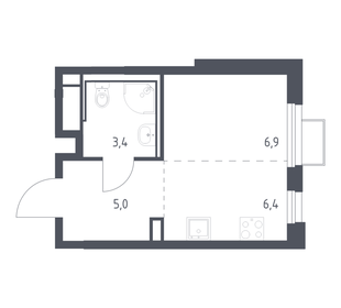 Квартира 21,7 м², студия - изображение 1