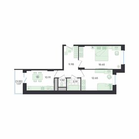 Квартира 57,8 м², 2-комнатная - изображение 1
