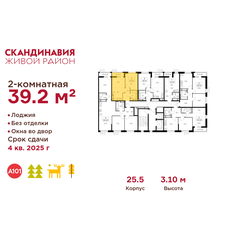 Квартира 39,2 м², 2-комнатная - изображение 2