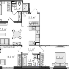 Квартира 92,9 м², 3-комнатная - изображение 2