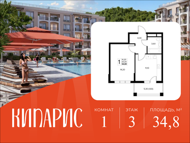 Квартира 34,8 м², 1-комнатная - изображение 1