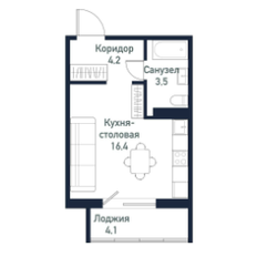 Квартира 24,1 м², студия - изображение 4