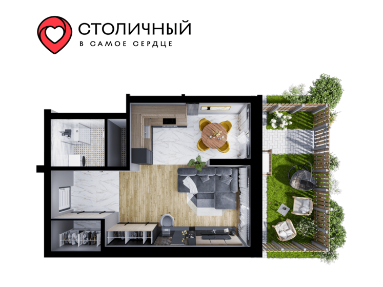 40,5 м², 1-комнатная квартира 7 700 000 ₽ - изображение 86