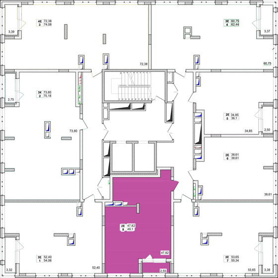 76,2 м², 3-комнатная квартира 5 550 000 ₽ - изображение 98