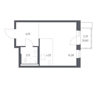 Квартира 28 м², студия - изображение 1