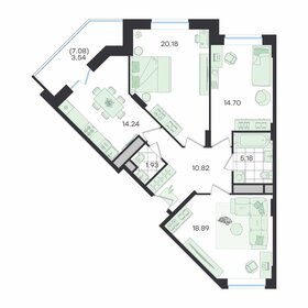 Квартира 89,5 м², 3-комнатная - изображение 1