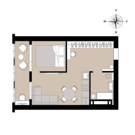 Квартира 41,6 м², 1-комнатная - изображение 2