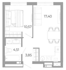 Квартира 35,7 м², 1-комнатная - изображение 1