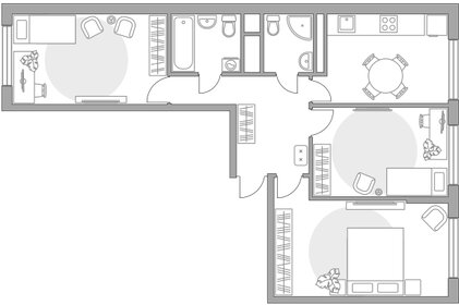 Квартира 69,8 м², 3-комнатная - изображение 1