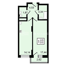 Квартира 42,1 м², 1-комнатная - изображение 1