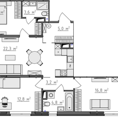 Квартира 88,6 м², 3-комнатная - изображение 2