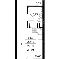 Квартира 24 м², студия - изображение 2