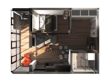 Квартира 41,6 м², 1-комнатная - изображение 3