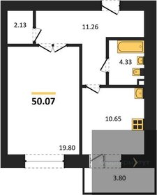 Квартира 50,1 м², 1-комнатная - изображение 1