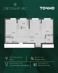 Квартира 74,2 м², 3-комнатная - изображение 1