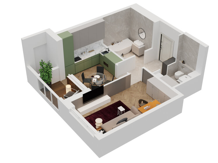 42,9 м², 1-комнатная квартира 10 009 139 ₽ - изображение 44