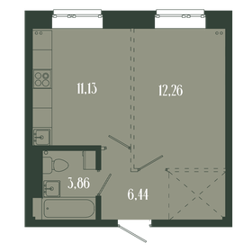 Квартира 33,7 м², 1-комнатная - изображение 1
