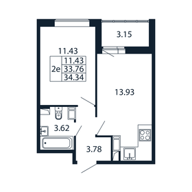 Квартира 31,9 м², 1-комнатная - изображение 3