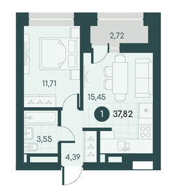 Квартира 37,8 м², 1-комнатная - изображение 1