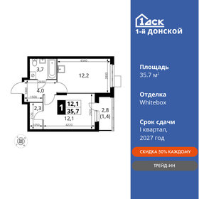 Квартира 35,7 м², 1-комнатная - изображение 1