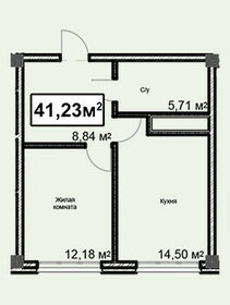 Квартира 41,2 м², 1-комнатная - изображение 1