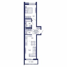 Квартира 44,8 м², 2-комнатная - изображение 3