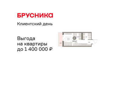 Квартира 23,1 м², студия - изображение 1