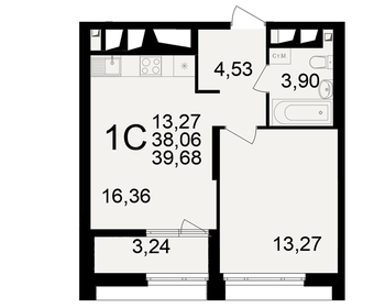 Квартира 39,7 м², 1-комнатная - изображение 1