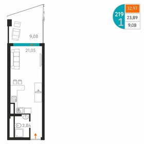 Квартира 33 м², студия - изображение 1