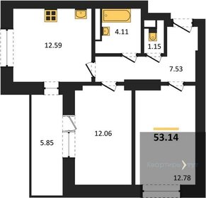 Квартира 53,1 м², 2-комнатная - изображение 1