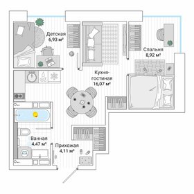 Квартира 41,5 м², 3-комнатная - изображение 1