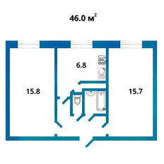 Квартира 46 м², 2-комнатная - изображение 2