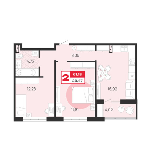 80 м², 2-комнатная квартира 5 800 000 ₽ - изображение 107