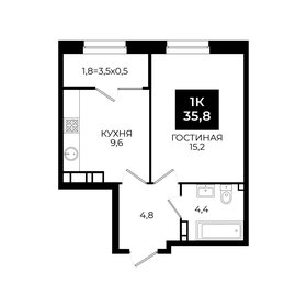 Квартира 35,8 м², 1-комнатная - изображение 1