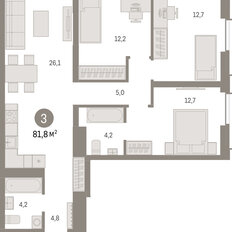 Квартира 81,8 м², 3-комнатная - изображение 3