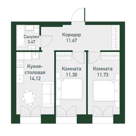 Квартира 51,6 м², 2-комнатная - изображение 1