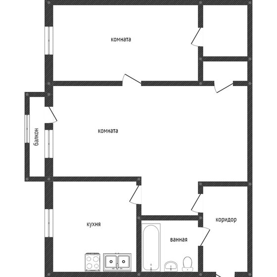 42,8 м², 2-комнатная квартира 3 600 000 ₽ - изображение 50