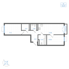 Квартира 58,1 м², 2-комнатная - изображение 3