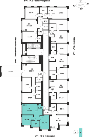 49,8 м², 2-комнатная квартира 11 250 280 ₽ - изображение 43