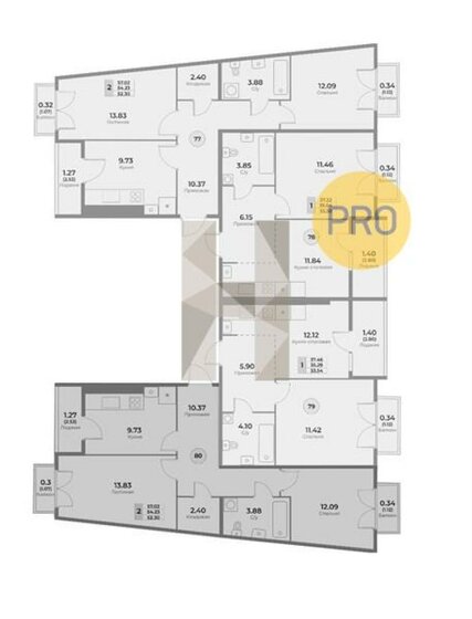 54 м², 2-комнатная квартира 9 200 000 ₽ - изображение 104