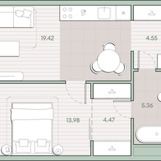 Квартира 47,8 м², 1-комнатная - изображение 2