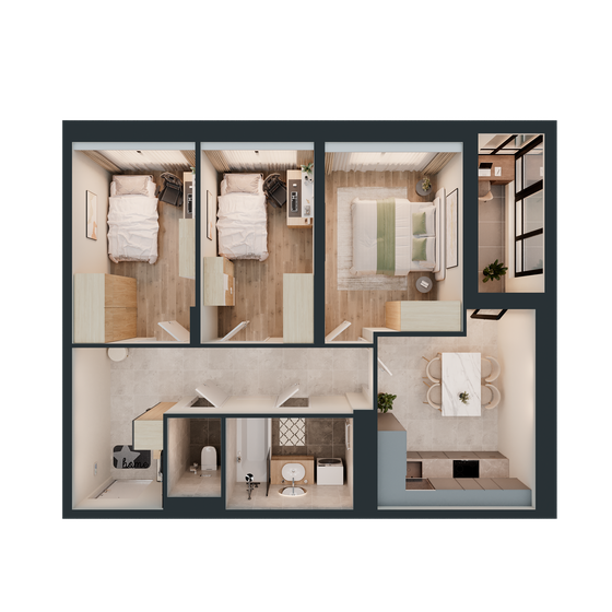 67 м², 3-комнатная квартира 8 500 000 ₽ - изображение 94
