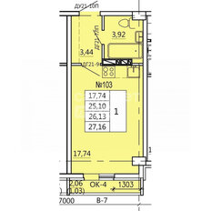 Квартира 27 м², студия - изображение 2