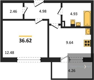 Квартира 36,6 м², 1-комнатная - изображение 1