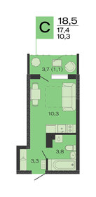 Квартира 18,5 м², студия - изображение 1