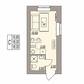 Квартира 18,3 м², студия - изображение 1