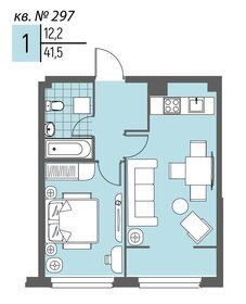 Квартира 41,5 м², 1-комнатная - изображение 1