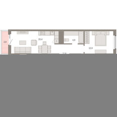 Квартира 73,5 м², 2-комнатная - изображение 3