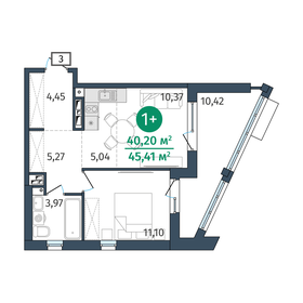 Квартира 40,2 м², 1-комнатная - изображение 1