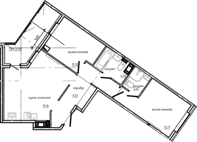 Квартира 61,8 м², 2-комнатная - изображение 2